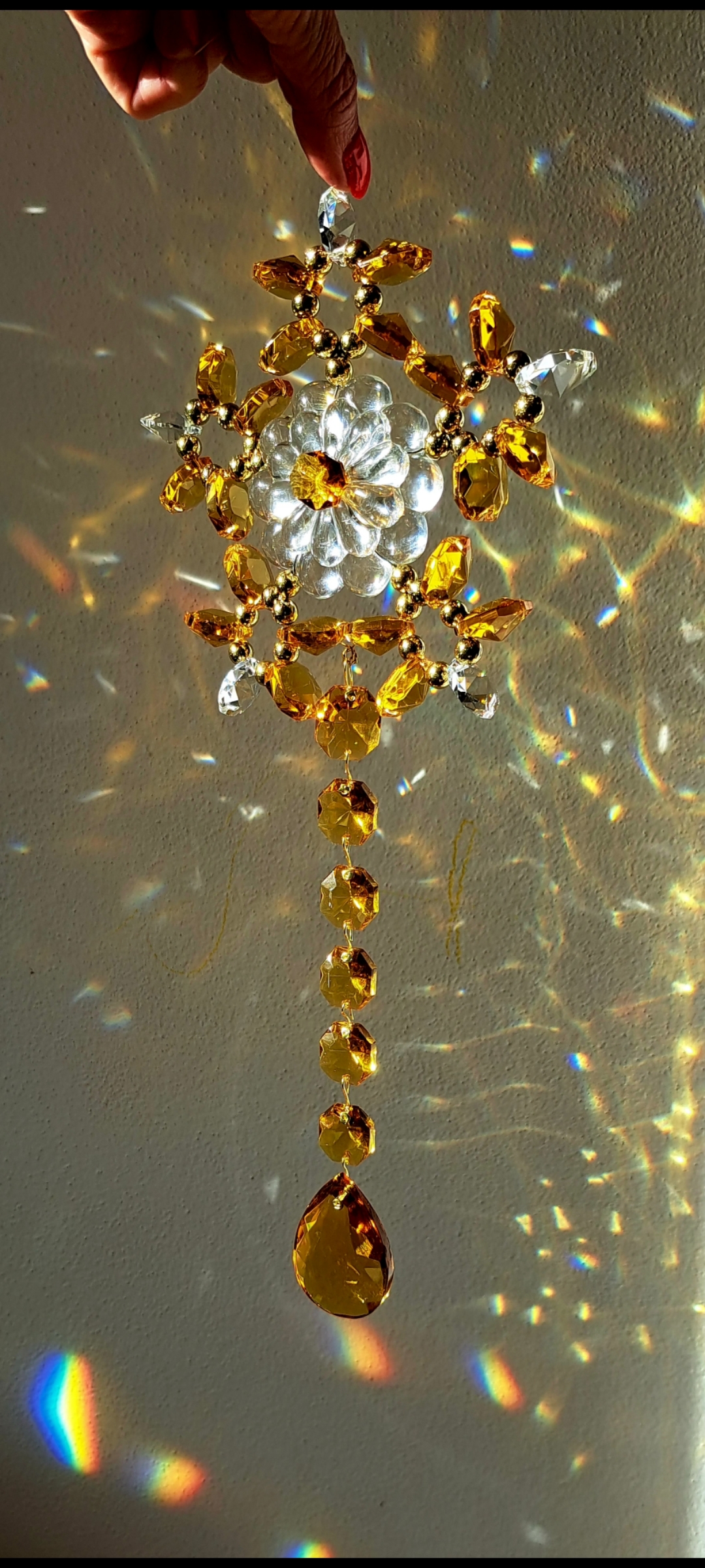 Křišťálová krajková světlohra Gold Stella  