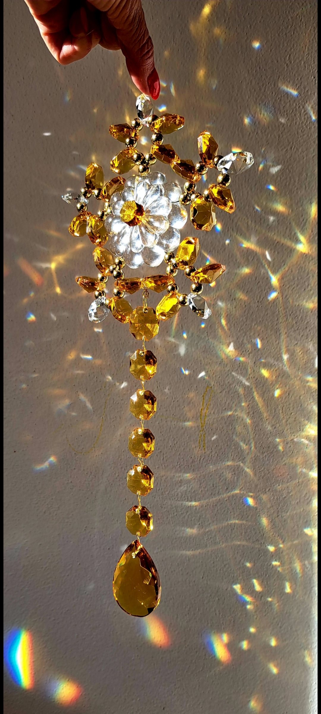 Křišťálová krajková světlohra Gold Stella  