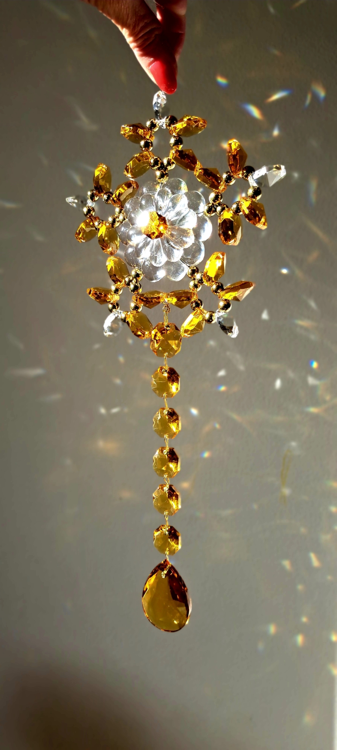 Křišťálová krajková světlohra Gold Stella  