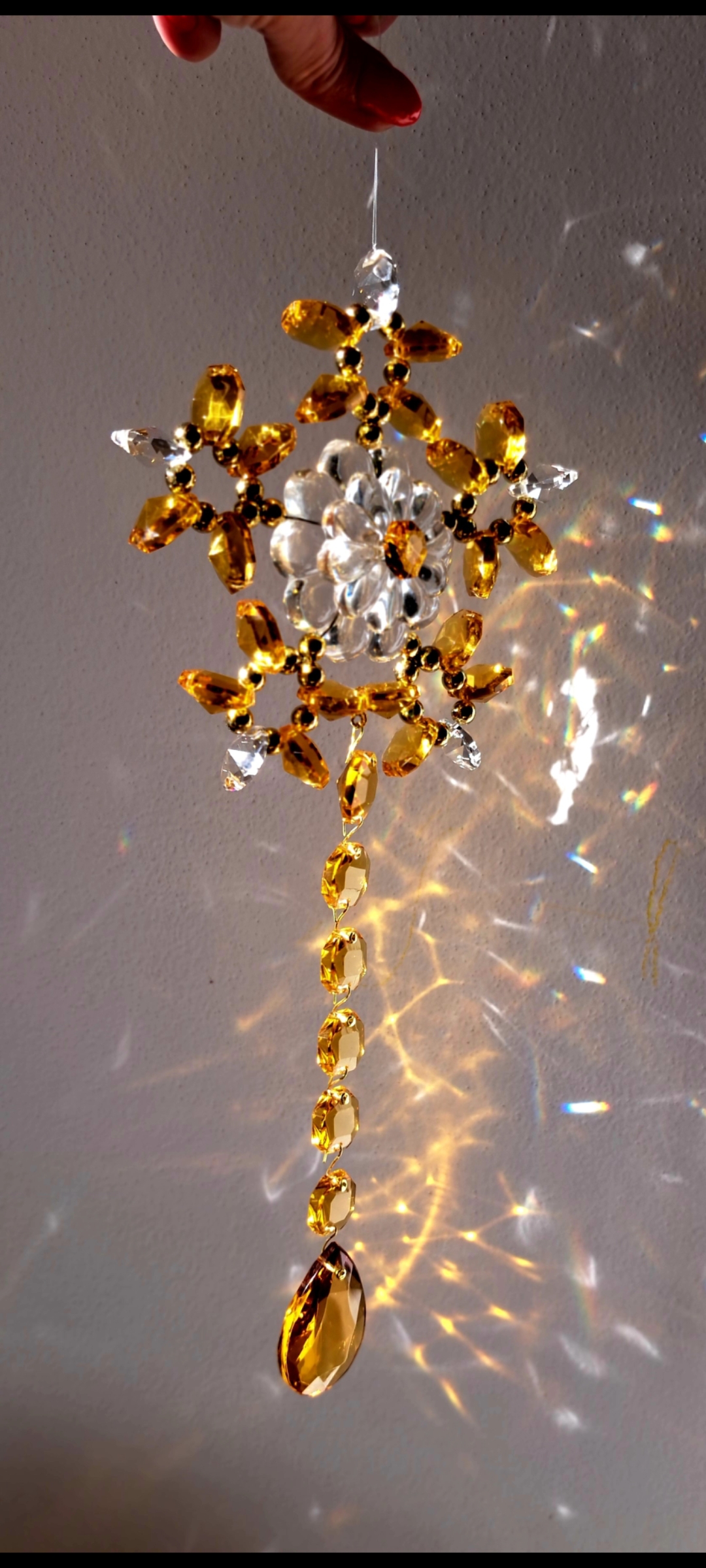 Křišťálová krajková světlohra Gold Stella  