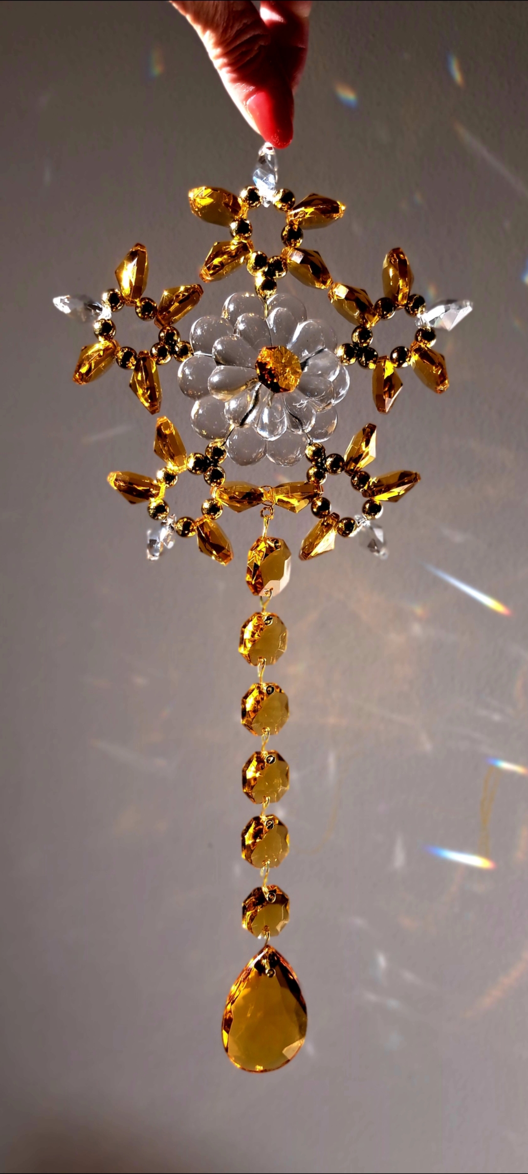 Křišťálová krajková světlohra Gold Stella  